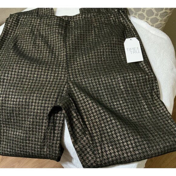 Time and Tru Women’s Size 14 Gold & Black Millennium Side Zip Skinny Pants - Picture 3 of 10